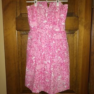 Pink Lilly Pulitzer Strapless Shift Dress